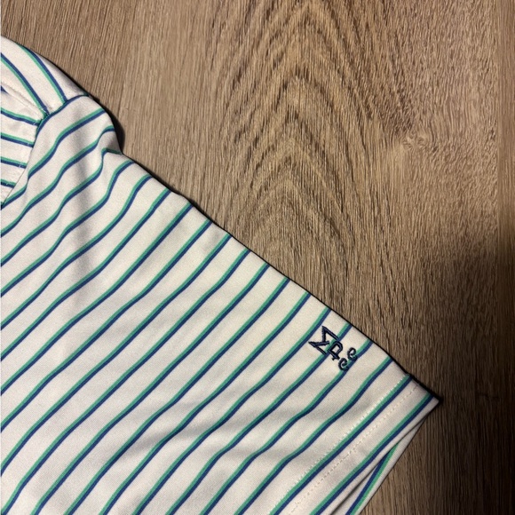 Holderness & Bourne Shirt Men's S Blue Striped The Saxton Golf Polo Short Sleeve - Picture 3 of 7
